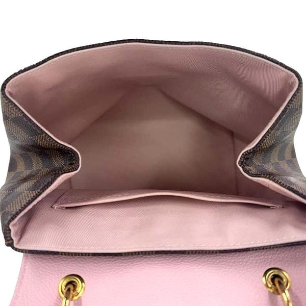 LOUIS VUITTON Clapton Damier Ebene Backpack Bag Pink