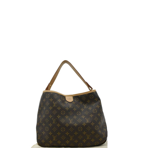LOUIS VUITTON Delightful MM Monogram Canvas Hobo Bag Brown