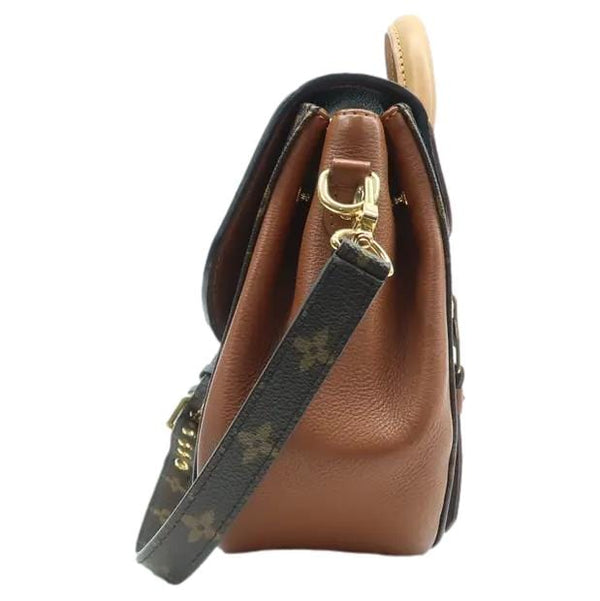 LOUIS VUITTON Eden Monogram Canvas Satchel Shoulder Bag Brown