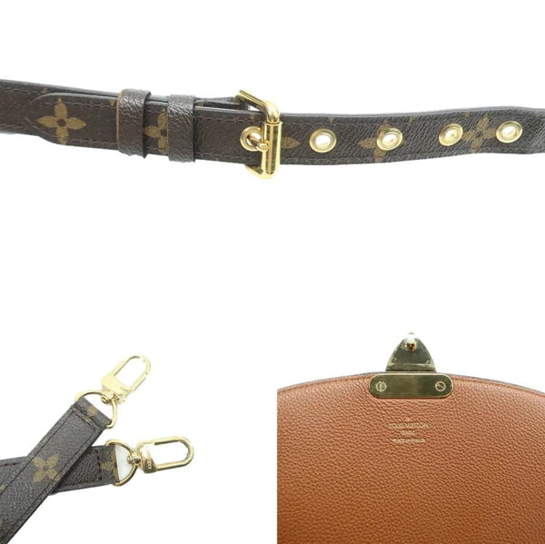 LOUIS VUITTON Eden Monogram Canvas Satchel Shoulder Bag Brown