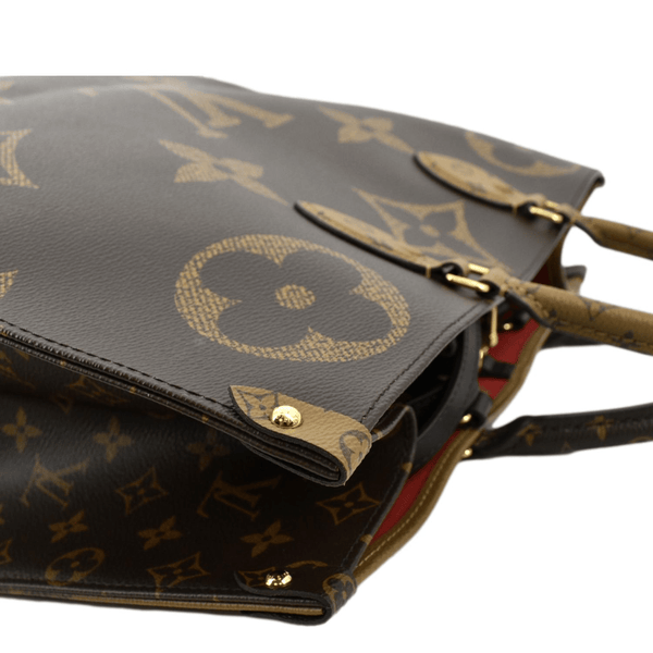 LOUIS VUITTON Onthego GM Giant Monogram Canvas Tote Shoulder Bag Brown
