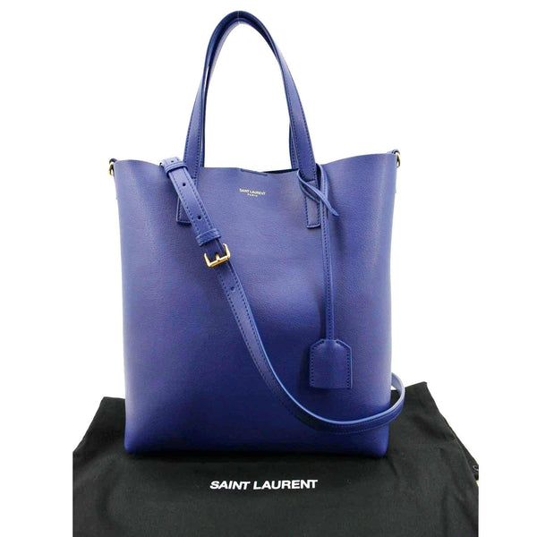 YVES SAINT LAURENT Toy Supple Leather Shopping Tote Bag Purple