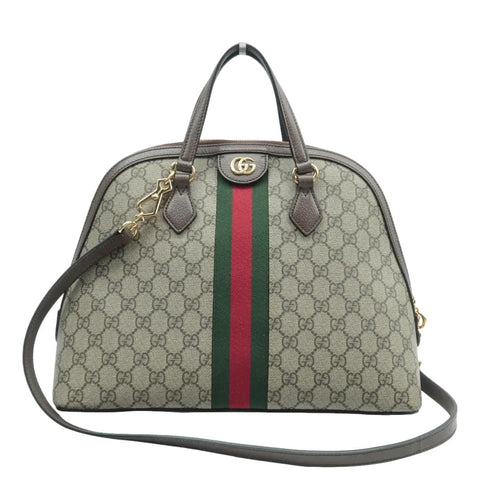 GUCCI Ophidia GG Canvas Medium Top Handle Shoulder Bag Beige 524533