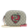 GUCCI Kingsnake Heart Mini GG Supreme Chain Crossbody Bag Red 409535