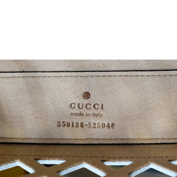 GUCCI Cutout Medium Floral Canvas Shoulder Bag White 550138