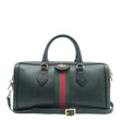 GUCCI Ophidia GG Web Leather Top Handle Shoulder Bag Black 524532