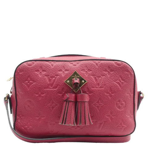 LOUIS VUITTON Saintonge Monogram Empreinte Leather Crossbody Bag Red