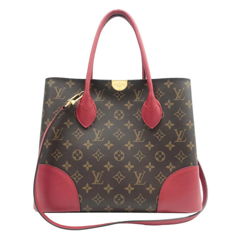 LOUIS VUITTON Flandrin Monogram Canvas Tote Shoulder Bag Cerise Cherry