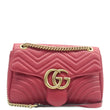 GUCCI GG Marmont Medium Matelasse Shoulder Bag Red 443496