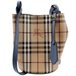 BURBERRY Bucket Haymarket Check Canvas Crossbody Bag Beige