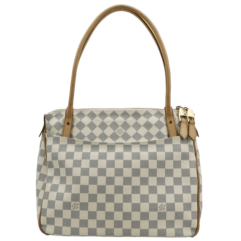 LOUIS VUITTON Figheri PM Damier Azur Shoulder Bag White