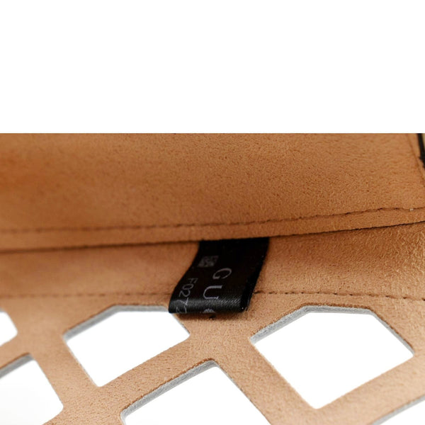 GUCCI Cutout Medium Floral Canvas Shoulder Bag White 550138