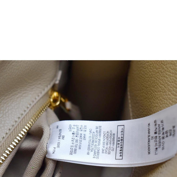 BURBERRY Small Title Leather Tote Bag Beige