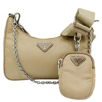 PRADA Re-Edition 2005 Re-Nylon Shoulder Bag Beige