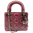 CHRISTIAN DIOR Mini Lady Dior Pearlescent Cannage Lambskin Shoulder Bag Pink
