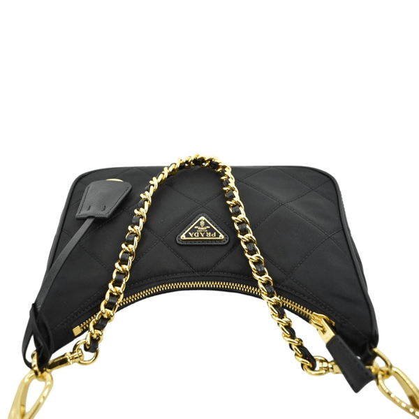 PRADA Re-Edition 1995 Re-Nylon Chain Shoulder Bag Black