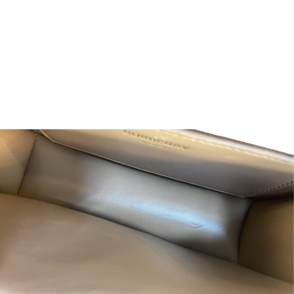 BURBERRY TB Monogram Mini Leather Shoulder Bag Beige