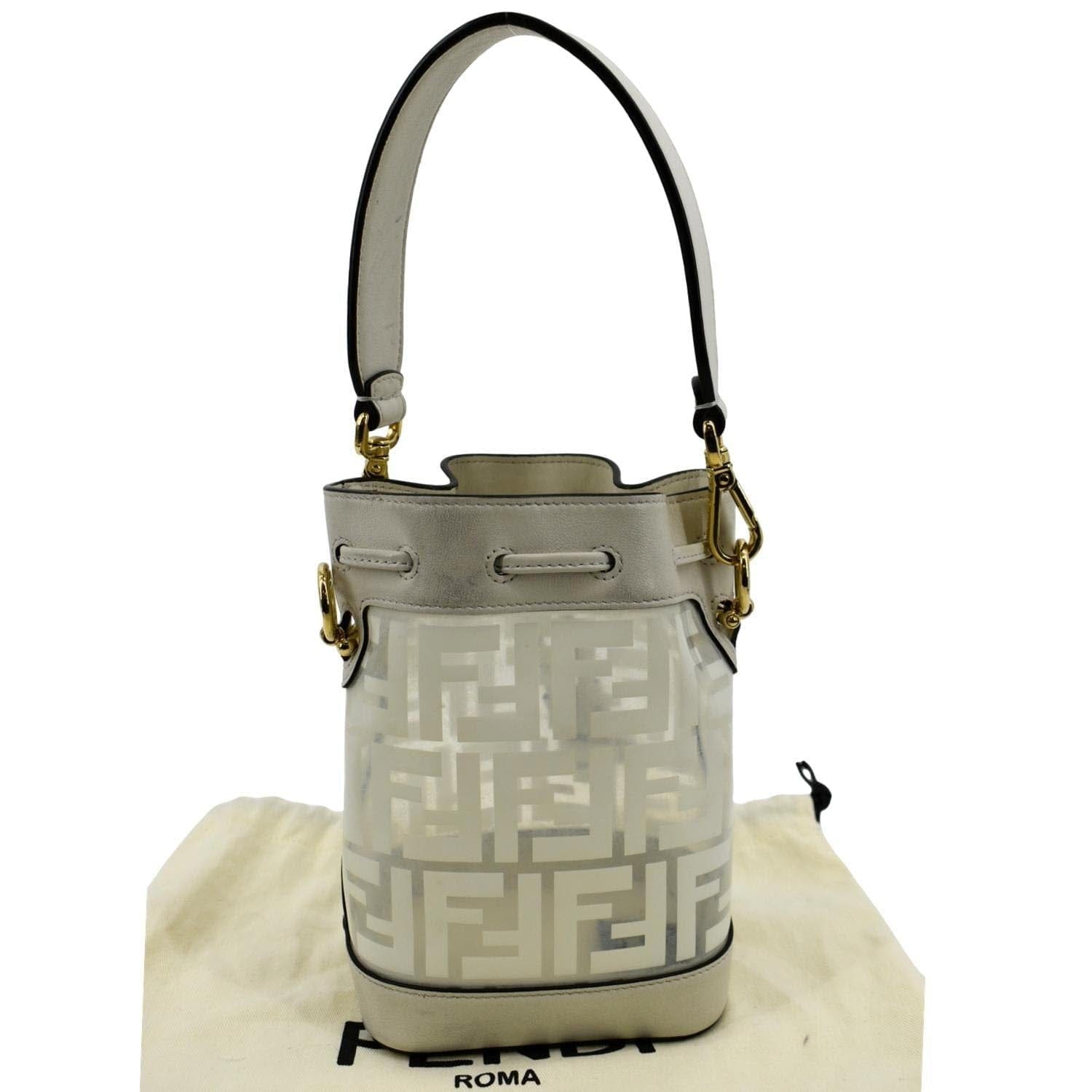FENDI: Mon Tresor bucket bag in leather with embossed logo - Green