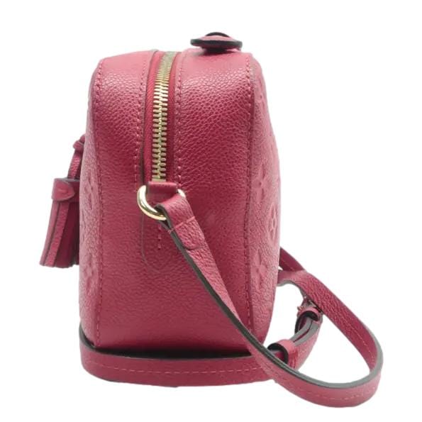 LOUIS VUITTON Saintonge Monogram Empreinte Leather Crossbody Bag Red