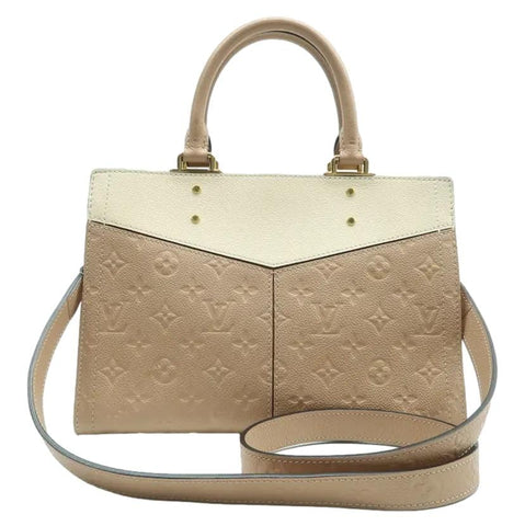LOUIS VUITTON Sully PM Monogram Empreinte Leather Shoulder Bag Creme