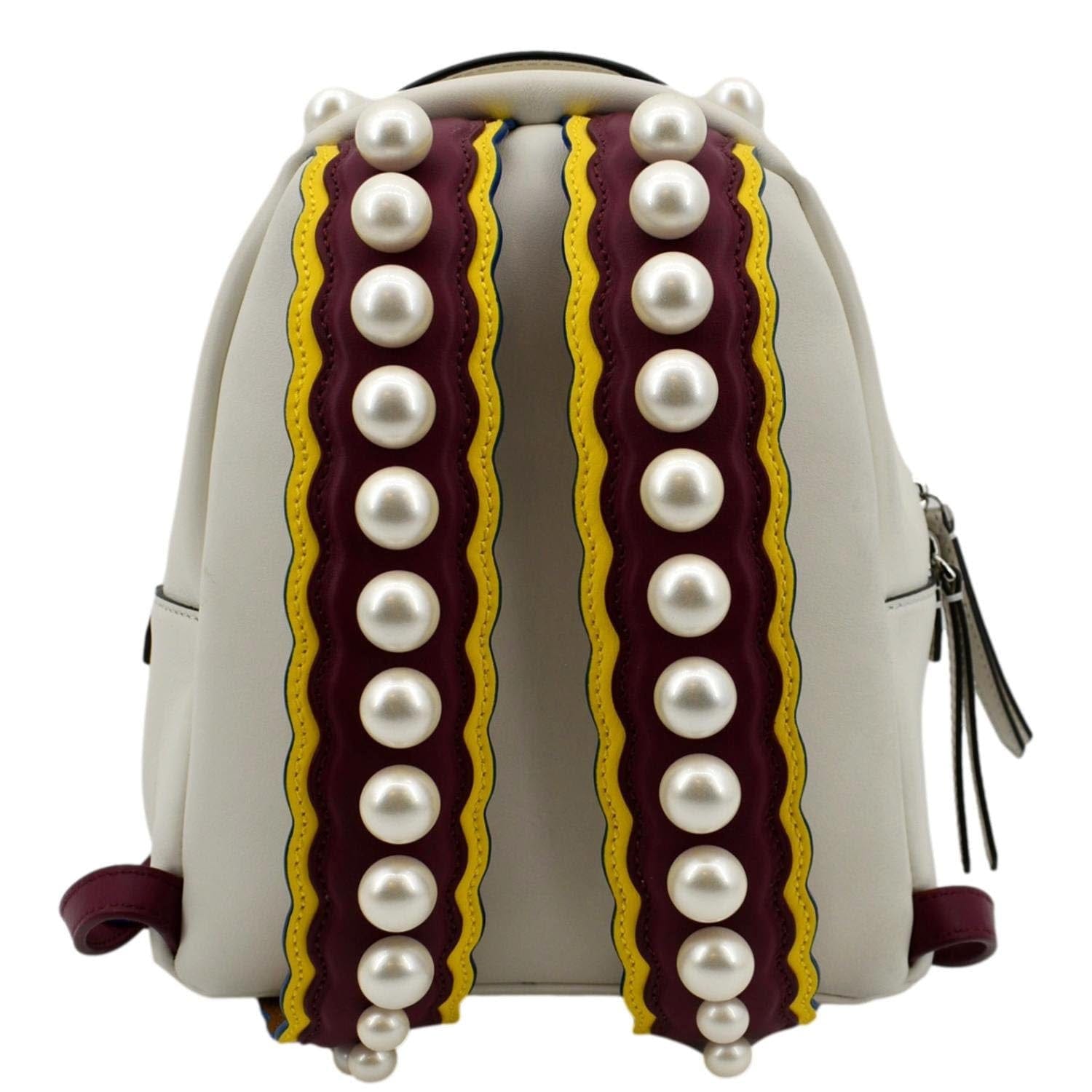 fendi mini studded backpack FENDI Leather Backpack Bag White