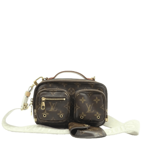 LOUIS VUITTON Utility Monogram Canvas Crossbody Bag Brown