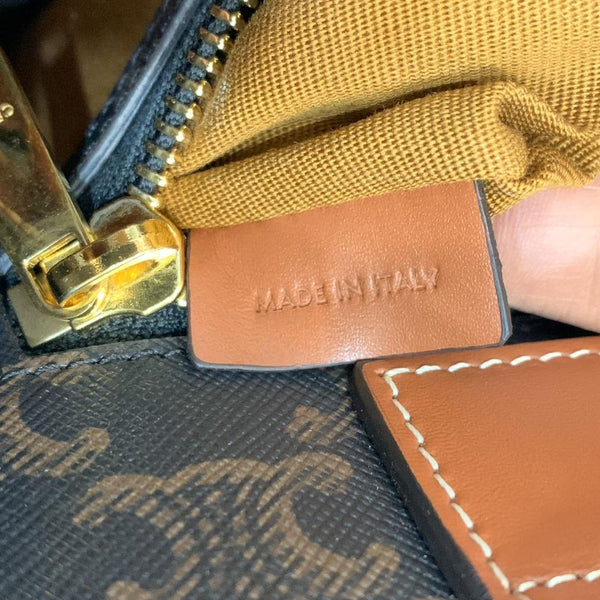 CELINE Triomphe Vertical Cabas Small Canvas Shoulder Bag Black