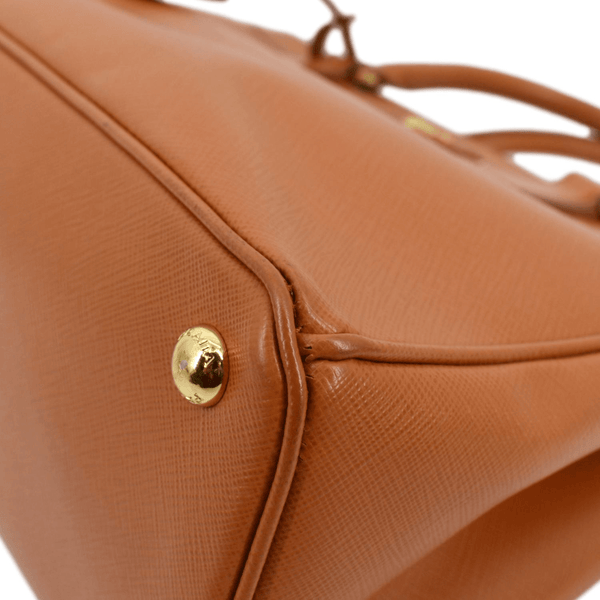 PRADA Galleria Double-Zip Saffiano Leather Tote Bag Orange