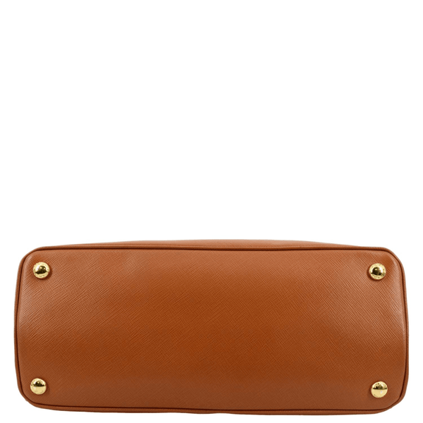 PRADA Galleria Double-Zip Saffiano Leather Tote Bag Orange