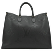 LOUIS VUITTON Onthego GM Monogram Empreinte Leather Tote Shoulder Bag Black