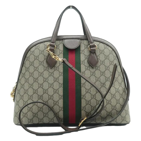GUCCI Ophidia GG Canvas Medium Top Handle Shoulder Bag Beige 524533