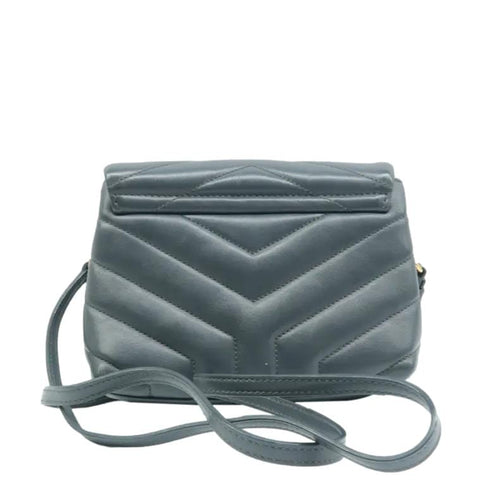 YVES SAINT LAURENT Loulou Toy Leather Crossbody Bag Grey