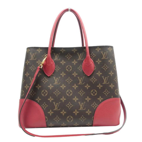 LOUIS VUITTON Flandrin Monogram Canvas Tote Shoulder Bag Cerise Cherry