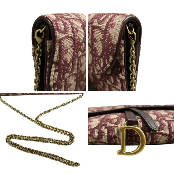 CHRISTIAN DIOR Black leather tote bag with gold chain & zip closure