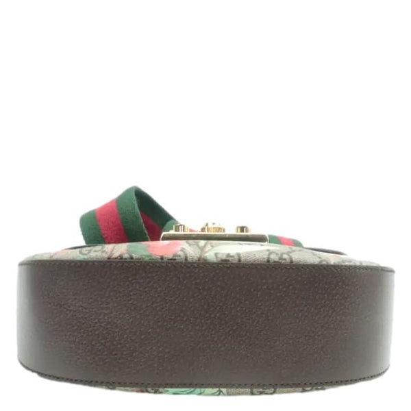 GUCCI Padlock Tian Print GG Supreme Canvas Shoulder Bag Navy Blue 453189