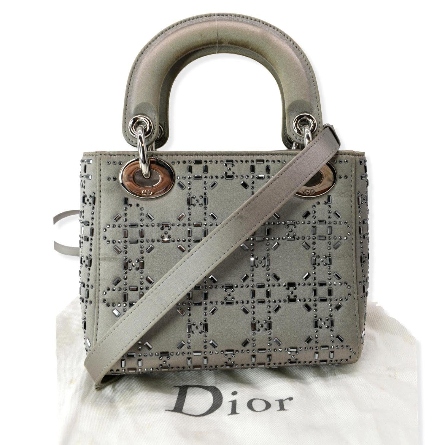 Christian Dior Mini Lady Dior Crystal Embellished Satin Shoulder Bag G
