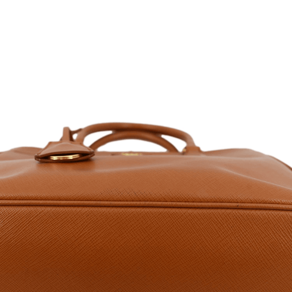 PRADA Galleria Double-Zip Saffiano Leather Tote Bag Orange
