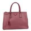 PRADA Galleria Double-Zip Medium Saffiano Leather Tote Bag Pink
