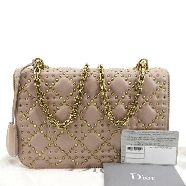 Christian Dior Dioraddict Studded Leather Crossbody Bag Light Pink