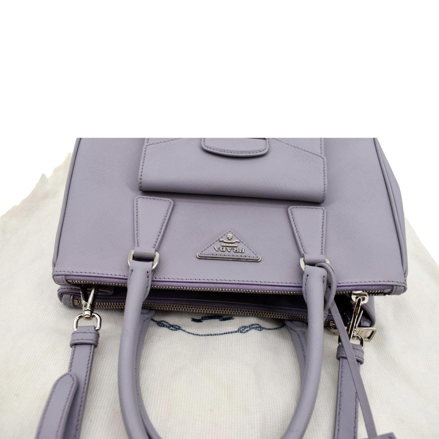 Prada Double Zip Saffiano Leather Tote Shoulder Bag