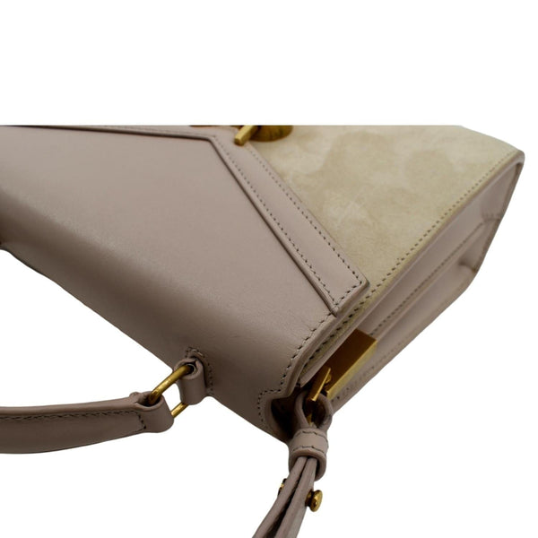 YVES SAINT LAURENT Cassandra Mini Calfskin Leather Shoulder Bag Cream