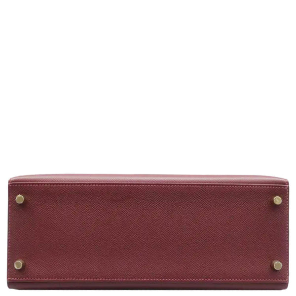 HERMES Kelly 28 Togo Leather Shoulder Bag Red