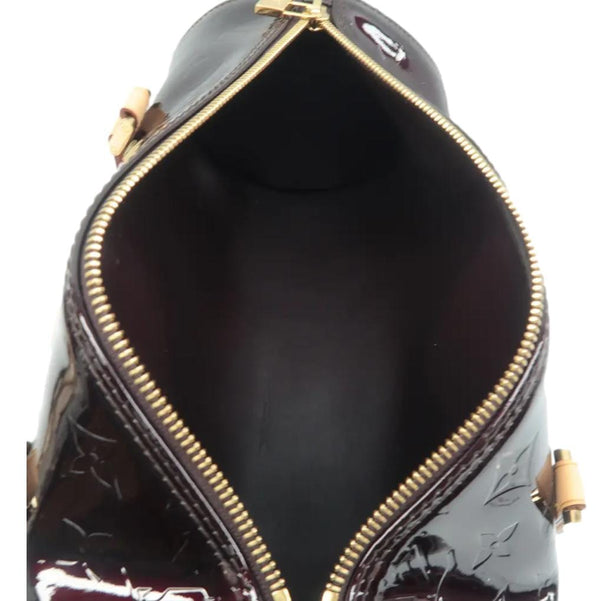 Louis Vuitton Papillon Monogram Patent Leather Shoulder Bag Burgundy