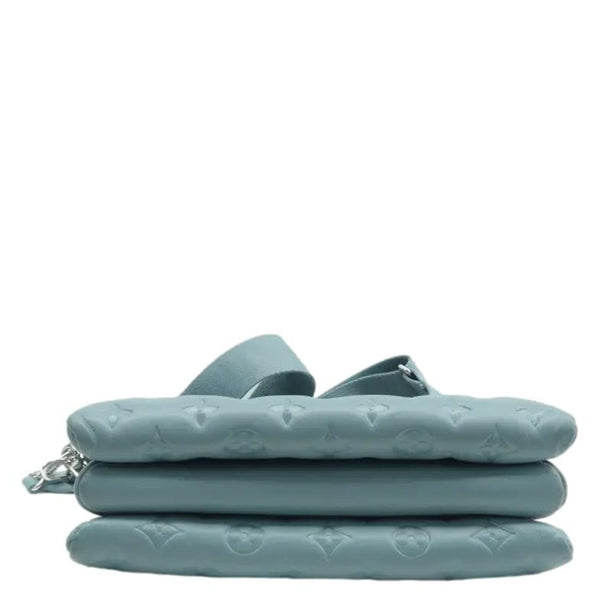 LOUIS VUITTON Coussin BB Monogram Embossed Leather Shoulder Bag Blue