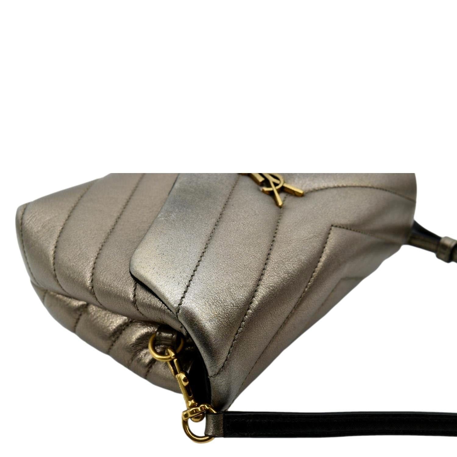 Saint Laurent Toy Loulou Monogram ysl Bag In Laminated Matelassé Leather  in Metallic