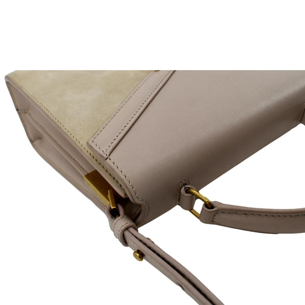 YVES SAINT LAURENT Cassandra Mini Calfskin Leather Shoulder Bag Cream