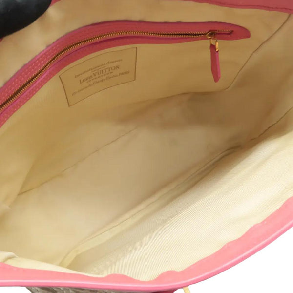 LOUIS VUITTON Sabbia Cabas MM Monogram Jacquard Tote Bag Pink