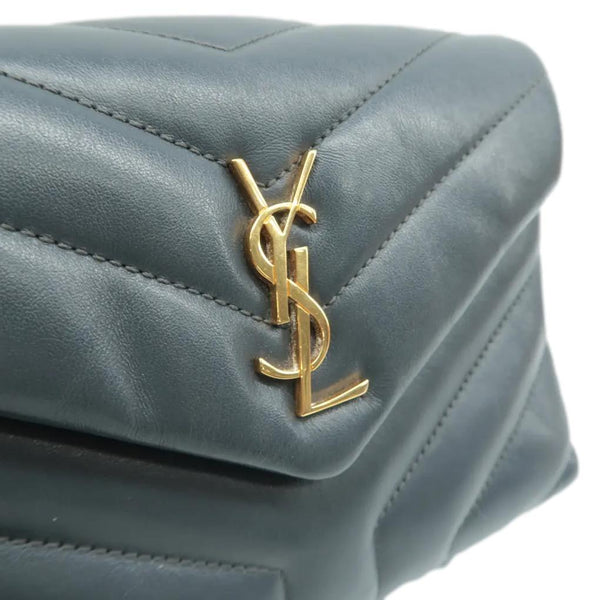 YVES SAINT LAURENT Loulou Toy Leather Crossbody Bag Grey
