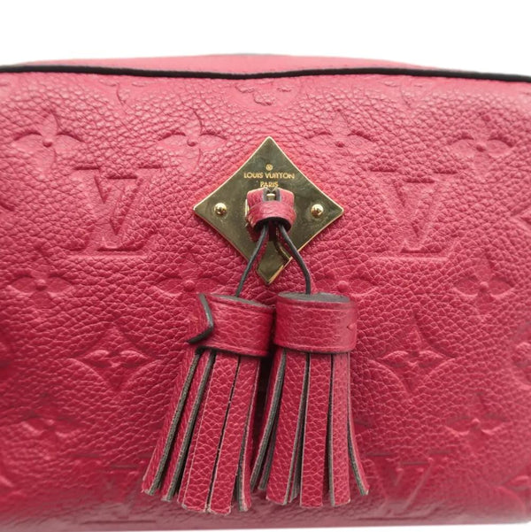 LOUIS VUITTON Saintonge Monogram Empreinte Leather Crossbody Bag Red