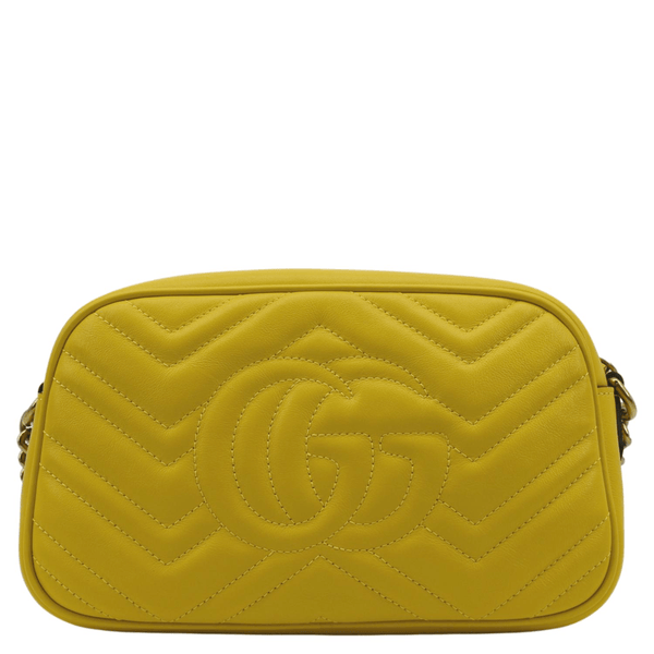 GUCCI GG Marmont Small Matelasse Leather Crossbody Bag Yellow 447632